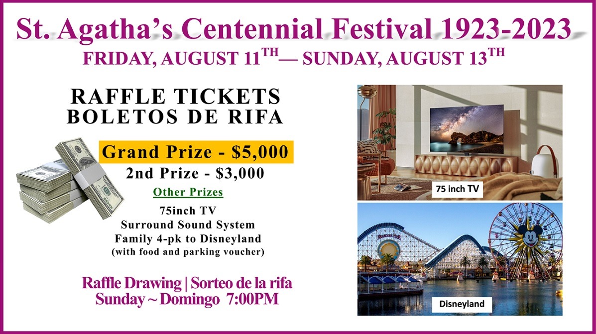 Raffle Tickets St. Agatha Los Angeles, CA